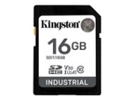 KINGSTON 16GB SDHC Industrial -40C to 85C C10 UHS-I U3 V30 A1 pSLC