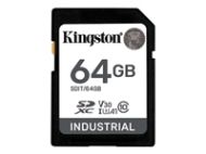 KINGSTON 64GB SDXC Industrial -40C to 85C C10 UHS-I U3 V30 A1 pSLC