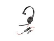 HP Poly Blackwire 5210 Monaural USB-C Headset +3.5mm Plug +USB-C/A Adapter Bulk