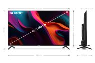 Телевизор Sharp 43GL4260, 43" LED  Google TV, 4K Ultra HD 3840x2160 Frameless, AQUOS, 1 000 000:1, DVB-T/T2/C/S/S2, Active Motion 1000, HDR10, Dolby Atmos, Dolby Vision, Google Assistant, Chromecast Built-in, HDMI 2.1 with eARC, 3.5mm Headphone jack / lin