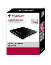 Оптично устройство Transcend 8X DVD±RW, Slim Type, USB 2.0 (Black), 13.9mm Thickness