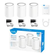 Безжична MESH система Cudy M3000, 3 броя, AX3000 Dual Band, 2.4/5 GHz, 574 -  2402 Mbps