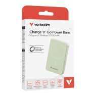 Външна батерия Verbatim Charge 'n' Go Essentials Power Bank Magnetic Wireless 10000mAh Green