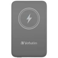 Външна батерия Verbatim MCP-10GY Power Pack 10000 mAh with UBS-C PD 20W / Magnetic Wireless Charging 15W Grey