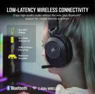 Геймърски слушалки с микрофон Corsair HS65 v2 Carbon безжични и блутут PC/PS5/PS4, Black
