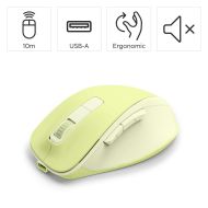 HAMA Безжична оптична мишка WM-500 Recharge, зелена, 6 бут.,800/1200/1600 dpi, безшумна