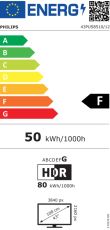 Телевизор Philips 43PUS8510/12, 43" 4K Ultra HD QLED, 3840x2160p, DVB-T/T2/T2-HD/C/S/S2, 60Hz, Ambilight 3, Pixel Precise UHD, 90% DCI, HDR+, Titan OS, Dolby Atmos, Dolby Digital, VRR, 3*HDMI, 2*USB, 802.11ac, 20W RMS, Black