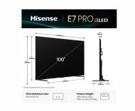 Телевизор Hisense, 100''  E7Q PRO,QLED Smart, FALD, 144Hz, 5000:1,Quantum Dot, Dolby vision ,Vidaa, ADS, Black
