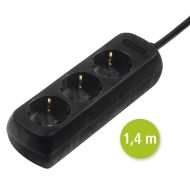 HAMA Разклонител 3гнезда, 1.4м,черен