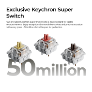 Геймърска Механична клавиатура Keychron C2 Pro 8K QMK - Super Brown Switch, Full Size