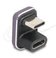 Delock Адаптер USB-C мъжко към женско USB-C, под  180° ,  40 Gbps PD 3.1 240 W ,  U-образен 8K 60 Hz metal