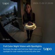 TP LINK нтелигентен видео звънец за врата Tapo D210, 2K QHD (2560×1440),160° зрителен ъгъл, microSD до 512 GB, 2.4Ghz, AI-разпознаване