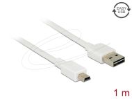Кабел Delock EASY-USB-A 2.0 мъжко към USB Mini-B мъжко, 1m , бял