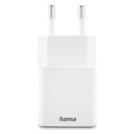 HAMA Бързо мини зарядно 1x USB-C, 1x USB-A, PD, 20 W, бяло