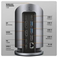 USB-C Multiport Dock, W-less Charge,AXAGON HMC-WL9