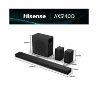 Аудио система Hisense AX5140Q,Soundbar, 5.1.4 Ch., 600W, BT, Dolby Atmos, Black