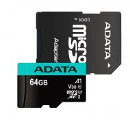 Micro SDXC 64GB UHS-I U3 A1 Cl10+SD Adapter, Adata