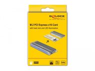 PCI Express x16 (x1 / x4 / x8) карта Delock, за M.2 NVMe M.2 Key M, RGB LED