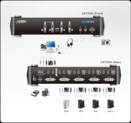 KVMP превключвател, ATEN CS1764A-AT, 4-портов, USB, DVI, Audio