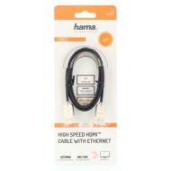 Кабел HAMA Ultra-Slim, HDMI мъжко - HDMI мъжко, Ultra-HD, 4K, 2.0 м, Екраниран, Черен