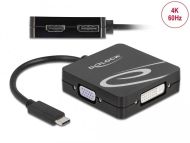 Адаптер 4 в 1 Delock 63129 USB-C мъжко - VGA / DVI / DP / HDMI женско, Черен