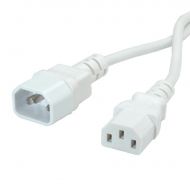 Power cable C14 to C13 extension,White, 19.99.1516